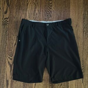 Adidas Men's Black Flat Front Golf Shorts